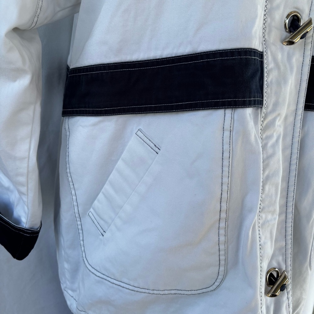 TARA VANESSA Hooded Beach Combing Rain Jacket L Paris Milan New York - Picture 5 of 14